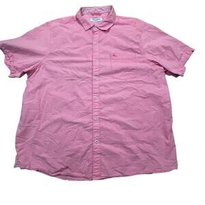Tommy Bahama Nova Wave Pink Seersucker Short Sleeve Button Shirt Mens XXL